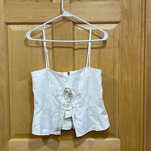 Bishop & young crop top lace up front zipper back size L